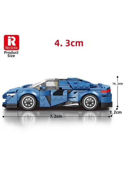 REOBRIX Creator 805 Koenigsegg Agera Blue Sports Car Creative Building Block Set Building Blocks - 298 P
