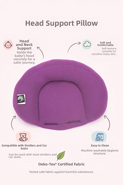 ubeybi وسادة دعم الرأس العالمية لعربة الأطفال - وسادة حماية الرقبة من القطن ا...