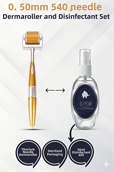 ELAMOUR - هدية مطهرة - إبرة تيتانيوم أصلية - ديرمارولر للعناية بالشعر والبشرة...