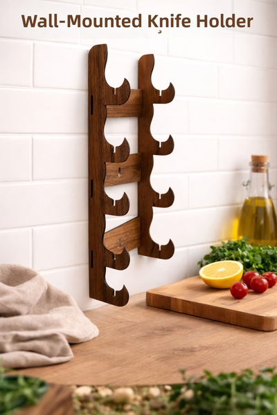 Renkli Dükkan2 Knife Stand Wall 5-Piece T79