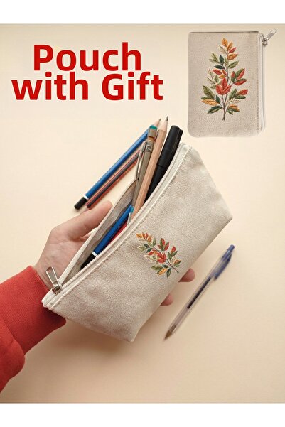 JANJAN حامل أقلام من القماش، منظم متعدد الأغراض، حافظة أقلام، حقيبة مكياج، حق...