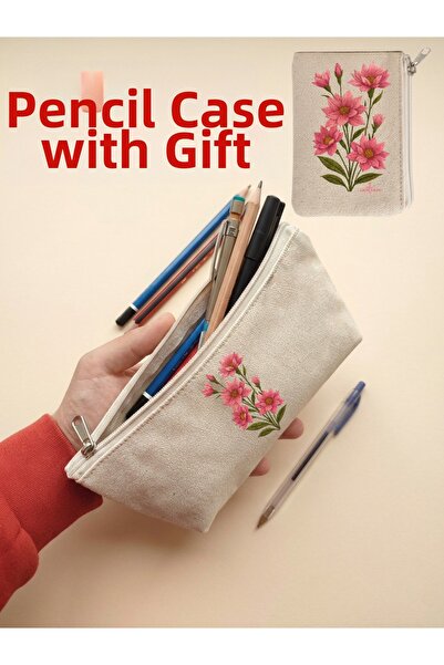 JANJAN حامل أقلام من القماش، منظم متعدد الأغراض، حافظة أقلام، حقيبة مكياج، حق...