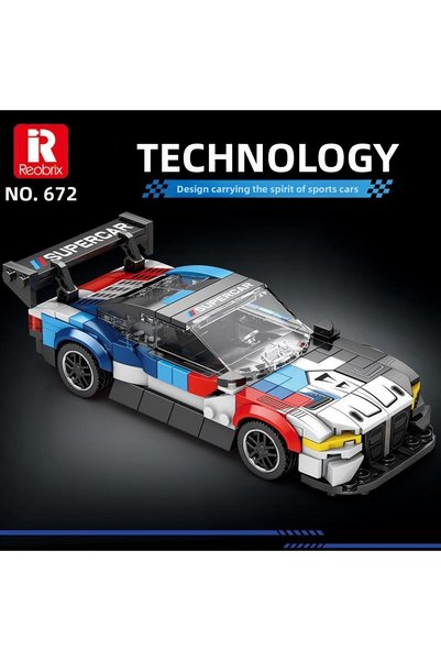 REOBRIX Creator 672 Bmw M4 Gt3 Sports Car Creative Building Block Set Building Blocks - 385 Pieces