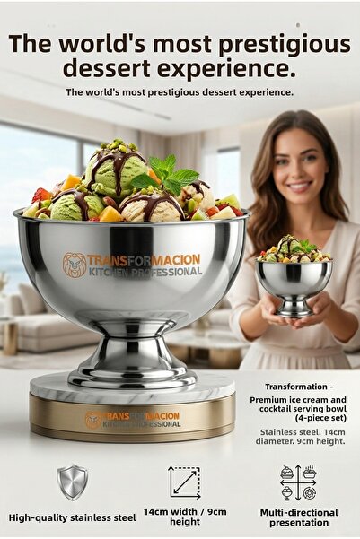 Transformacion 4-Piece Footed Ice Cream, Dessert, Cocktail and Presentation B...