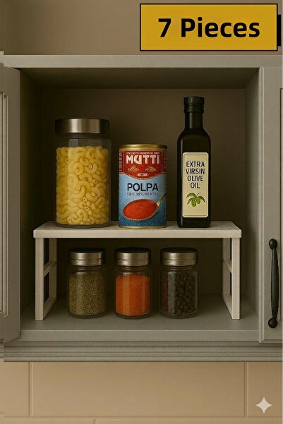 Dükkanönü 7Pcs Stainless Metal Kitchen Cabinet Shelf Organizer - Org-02 for P...