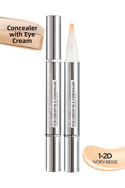 L'Oreal Paris خافي عيوب البشرة مع كريم العين ترو ماتش 2 في 1 1-2D بيج عاجي