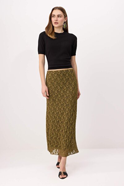 Trendyol Collection تنورة كاكي TWOSS25ET00149