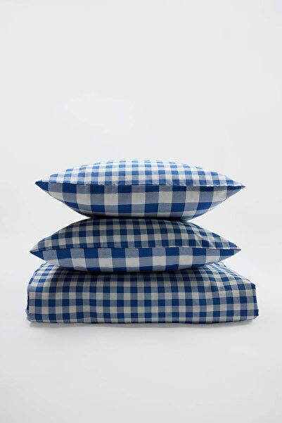 TRENDYOLMİLLA HOME Double Size Gingham Patterned Duvet Cover Set Without Shee...