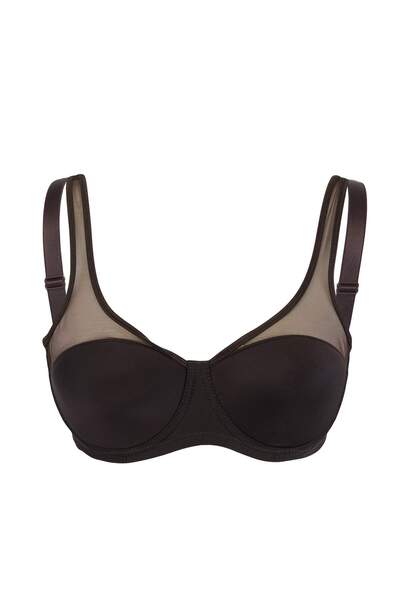 Trendyol Curve Sutien maro cu acoperire fixă fără sârmă efect modelator U tul...