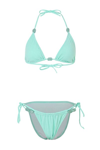 Trendyol Collection Turquoise Accessory Triangle Covered Brazilian Low Waist ...