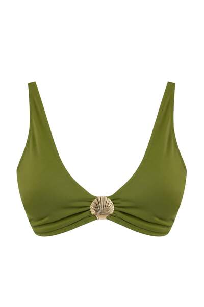 Trendyol Curve Μπλουζάκι μπικίνι μεγάλου μεγέθους με αξεσουάρ από κοχύλια σε ...