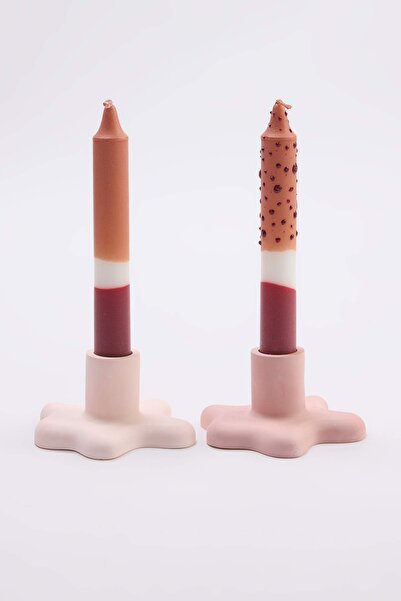 TRENDYOLMİLLA HOME 2-teiliges farbiges Kerzenständer-Set (Kerzenhalter nicht ...