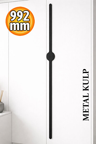 Badem10 SARAL Çizgili Mat Siyah Çekmece Kulp 992 mm Uzun Dolap Kulpu Modern T...