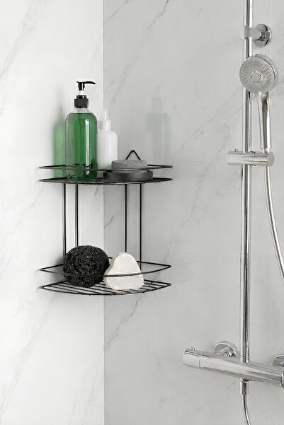 Sas Haus Suport adeziv pentru colțul de baie, organizator pentru șampon, raft...