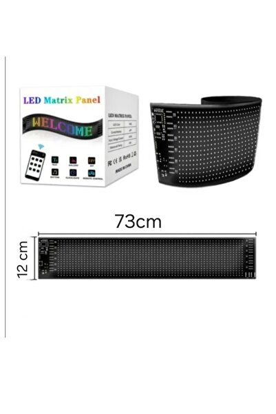 Matrix Led Panel Cama Yapışan Telefon Kontrollü Led Ekran Panel 73 cm
