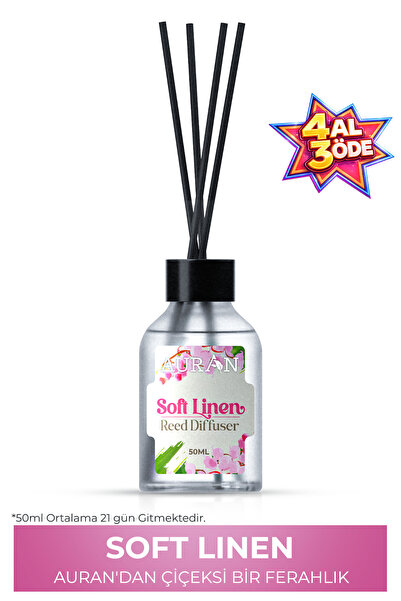 AURAN Soft Linen Çubuklu Oda Kokusu Esansiyel Uçucu Yağ Soft Linen 50ml
