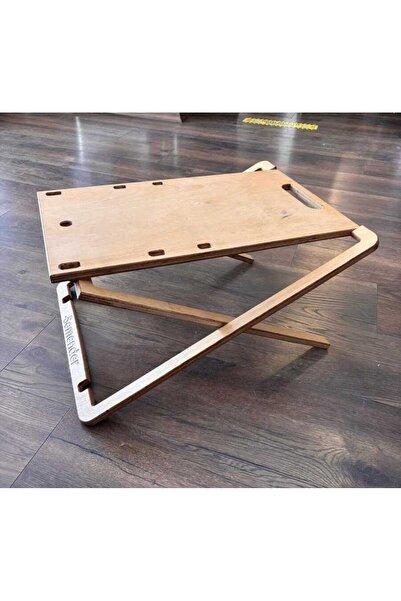 SEMENDER Ahşap Katlanabilir Boy Ayarlı Outdoor Kamp Masası