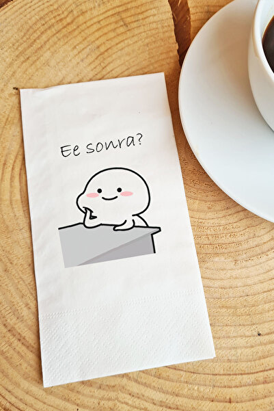 PEKSHOP Presentation Napkin - Paper Napkin with "So Then" Writing