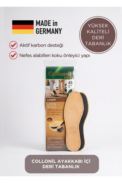 Collonil Tuna Premium Deri Ayakkabı Tabanlığı – Koku Önleyici, Şok Emici, Top...