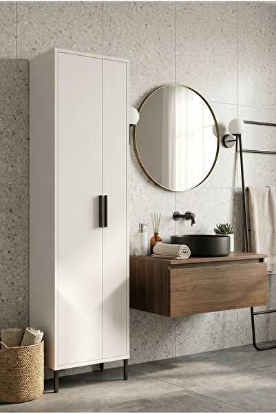 Robin Home Çok Amaçlı Dolap Banyo Dolabı Kiler Dolabı Beyaz