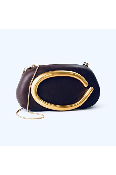OEM Elegant Dark Brown Bag with Gold Detail – Mini Occasion Bag, Modern & Sop...