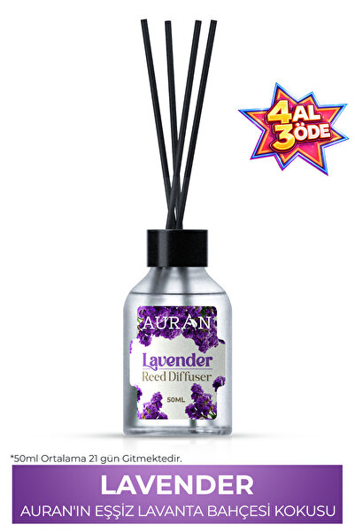 AURAN Lavanta Çubuklu Oda Kokusu Esansiyel Uçucu Yağ Lavander 50ml