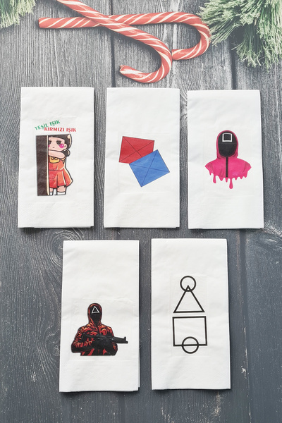 PEKSHOP عرض مفهوم لعبة منديل الحبار حزمة منديل الورق الحديث