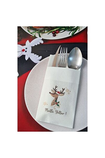 PEKSHOP منديل من القماش المزخرف على شكل غزال جميل لعيد الميلاد السعيد