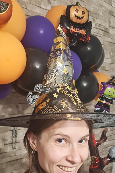 PEKSHOP Αποκριάτικο καπέλο από τούλι με χρυσό σχέδιο καπέλο αποκριών