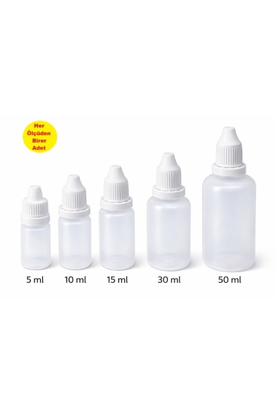 demethome 5-10-15-30-50 ml 1 er Adet Boş Plastik Numune-likit-kolonya-parfüm-...