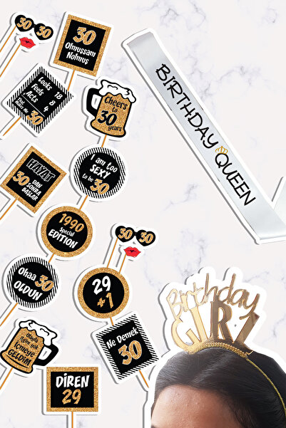 PEKSHOP مجموعة حفلات عيد الميلاد ذات المفهوم الذهبي لمدة 30 عامًا