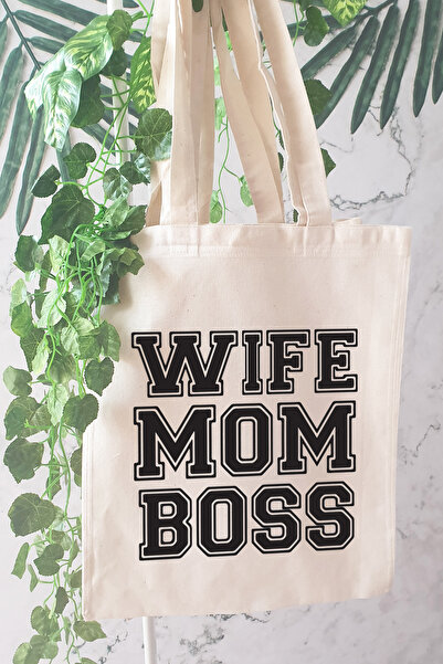 PEKSHOP Τσάντα ώμου Wife Mom Boss Written