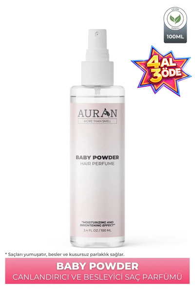 AURAN Bebek Pudrası Saç Parfümü Besleyici ve Onarıcı Saç Bakım Spreyi Baby Po...