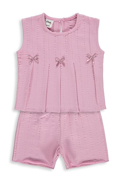 Civil Baby Kurdelalı Şortlu 6-18 Ay Takım - Pembe 12-18 Ay