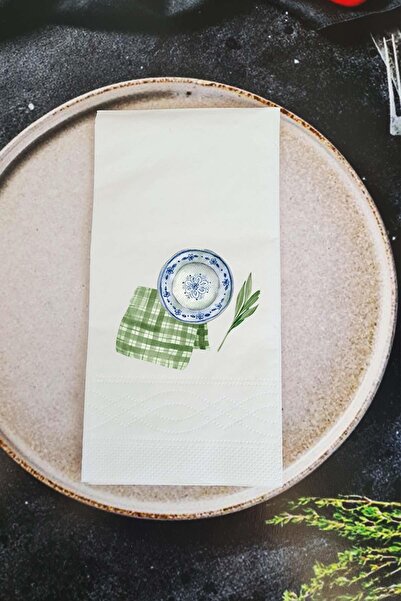 PEKSHOP Porcelain Plates Talking Napkin Presentation Napkin