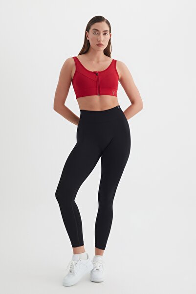 cervus Kadın Fermuar Detaylı Kırmızı Büstiyer / Spor Büstiyer