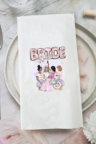 PEKSHOP Bekarlığa Veda Peçetesi Bride Baskılı Parti Peçetesi Bekarlığa Veda M...