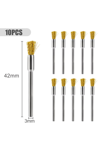 Choice1 مجموعة من 10 قطع من فرشاة سلكية نحاسية CMCP بقطر 3 مم، مناسبة لتلميع ...