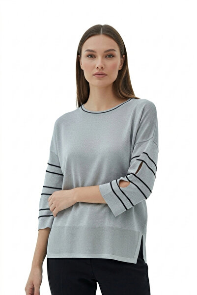 Bİ.GİYSEN Women's Giri̇ Crew Neck Top and Skirt with Slits, Lycra, Soft Textu...