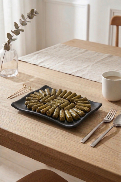 Külsan 30019.BL - Terra 3'lü Siyah Dikdörtgen Tabak Seti 19x13,5 cm, Thermose...