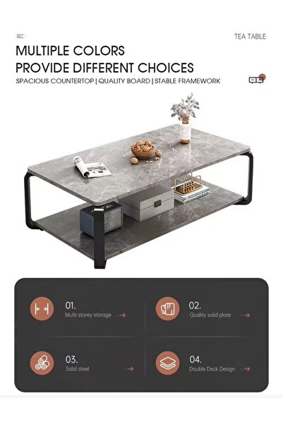 Sanitex Marble-look living room table, GREY