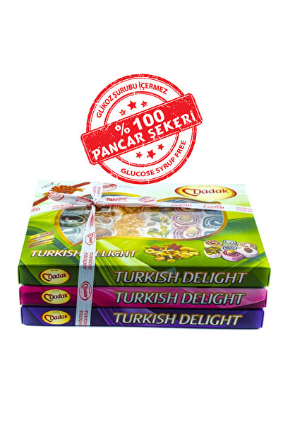 Dadak Lokum ve Kuruyemiş عبوة من 3 قطع من ربطات البهجة التركية - 3*400 جم