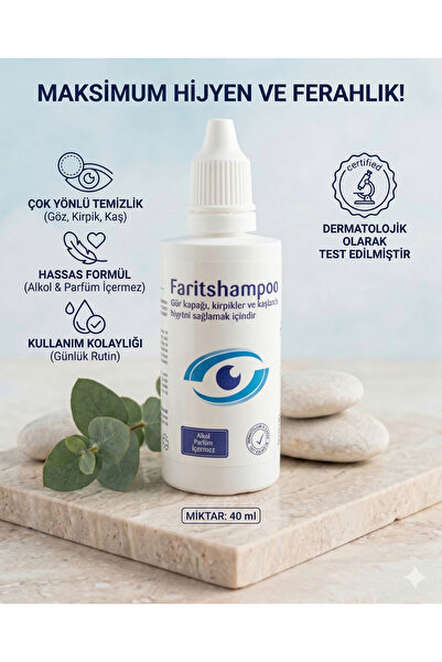 Faritshampoo Göz Kapağı, Kaş ve Kirpik Şampuanı 40 ml - Hijyenik Bakım Şampuanı