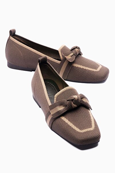 Mubiano Γυναικεία Πλεκτά Μπαλαρίνα Τετράγωνη μύτη τεμαχίων με Φιόγκο Casual Μ...