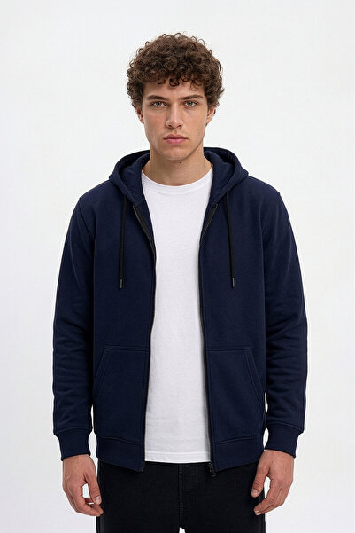 MARKAPIA Ανδρικό φούτερ με φερμουάρ και τσέπη με φλις εσωτερικά