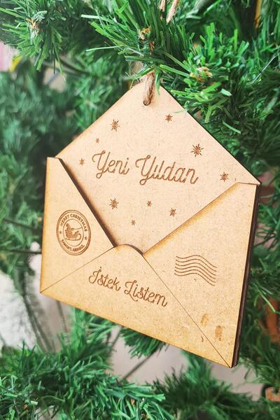 PEKSHOP ظرف على شكل خشبي إنتاج خاص شجرة عيد الميلاد زخرفة قائمة أمنيات السنة ...