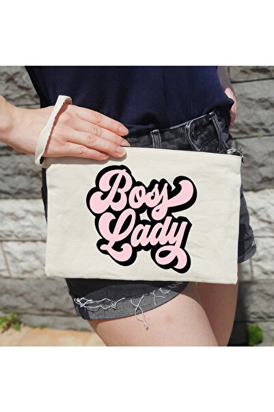 PEKSHOP Сумка-клатч - Сумка для макіяжу з підкладкою та написом Boss Lady