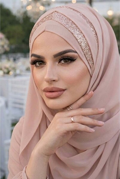 Aişe tesettür Kumbeji Dore Çapraz Bant Abiye Double Şal