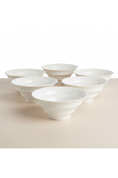 SQUALO زبدية بورسلان دائرية – أبيض – حجم متوسط – تقديم منظم وأنيق 18*18