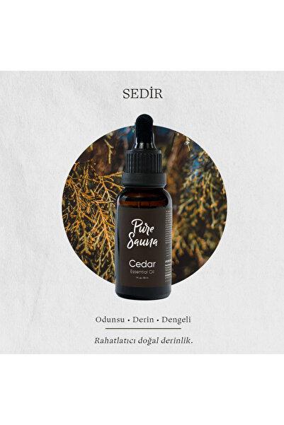 Pure Sauna Saf Sedir Uçucu Yağı 30 ml - Cedrus Atlantica -Buhurdanlık ve Difüzör Kokusu